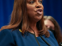 NEW YORK, NEW YORK - MAY 09: New York Attorney General Letitia James has announced a fund to support the abortion rights of low-income New Y...