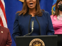 NEW YORK, NEW YORK - MAY 09: New York Attorney General Letitia James has announced a fund to support the abortion rights of low-income New Y...