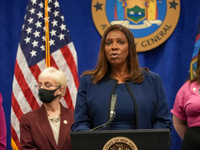 NEW YORK, NEW YORK - MAY 09: New York Attorney General Letitia James has announced a fund to support the abortion rights of low-income New Y...