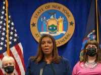 NEW YORK, NEW YORK - MAY 09: New York Attorney General Letitia James has announced a fund to support the abortion rights of low-income New Y...