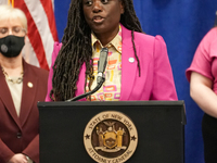 NEW YORK, NEW YORK - MAY 09: New York Attorney General Letitia James has announced a fund to support the abortion rights of low-income New Y...