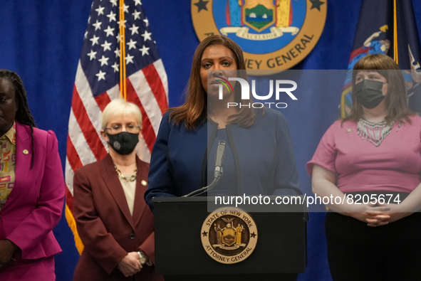 NEW YORK, NEW YORK - MAY 09: New York Attorney General Letitia James has announced a fund to support the abortion rights of low-income New Y...