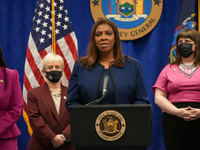 NEW YORK, NEW YORK - MAY 09: New York Attorney General Letitia James has announced a fund to support the abortion rights of low-income New Y...