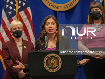 NEW YORK, NEW YORK - MAY 09: New York Attorney General Letitia James has announced a fund to support the abortion rights of low-income New Y...