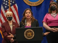 NEW YORK, NEW YORK - MAY 09: New York Attorney General Letitia James has announced a fund to support the abortion rights of low-income New Y...