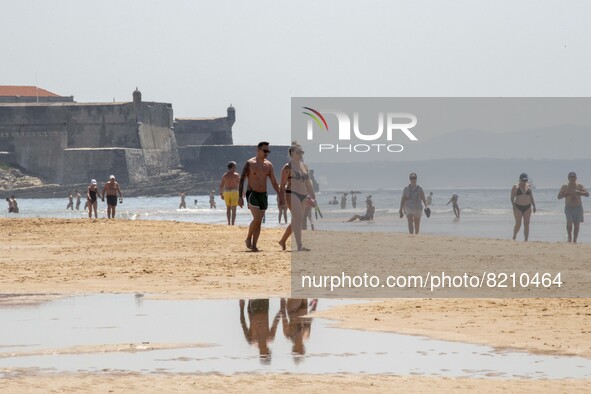 People are seen performing outdoor activities on the coastline of Carcavelos Beach. Lisbon, May 09, 2022. Two months after the lifting of th...