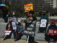 Health-care workers, activists and their supporters protest against Premier Kenney and the UCP government that are taking steps to privatize...