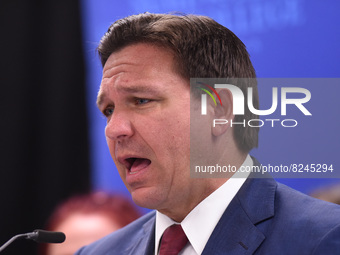 May 16, 2022 - Florida Gov. Ron DeSantis speaks at a press conference at Seminole State College to announce his approval of over $125 millio...