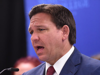 May 16, 2022 - Florida Gov. Ron DeSantis speaks at a press conference at Seminole State College to announce his approval of over $125 millio...