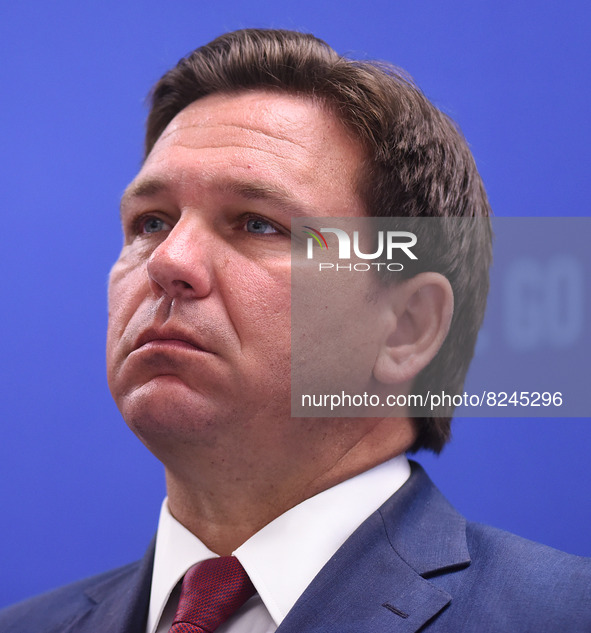 May 16, 2022 - Florida Gov. Ron DeSantis speaks at a press conference at Seminole State College to announce his approval of over $125 millio...