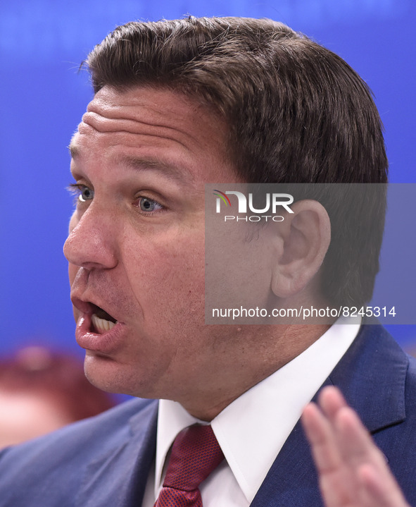 May 16, 2022 - Florida Gov. Ron DeSantis speaks at a press conference at Seminole State College to announce his approval of over $125 millio...