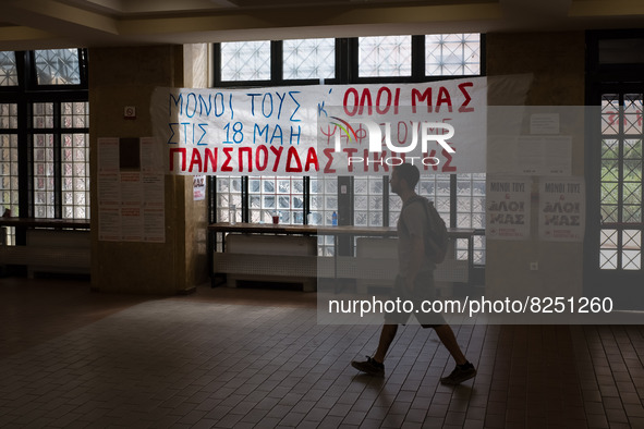 Students went to vote at Athens Law School during student elections in Athens, Greece on May 18, 2022. 