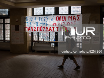 Students went to vote at Athens Law School during student elections in Athens, Greece on May 18, 2022. (