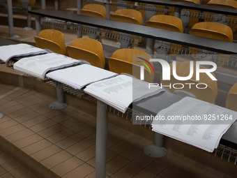 Students went to vote at Athens Law School during student elections in Athens, Greece on May 18, 2022. (