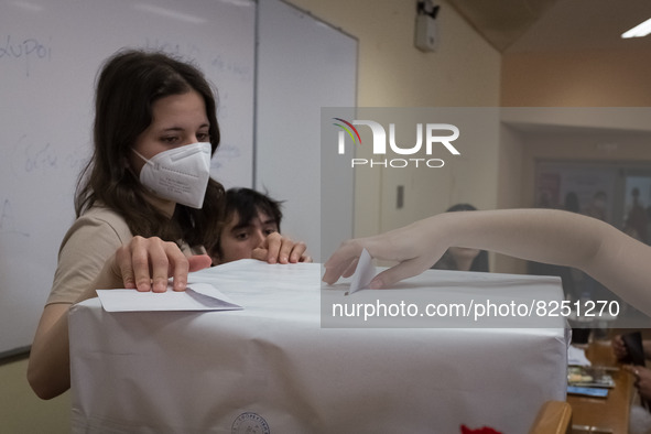 Students went to vote at Athens Law School during student elections in Athens, Greece on May 18, 2022. 