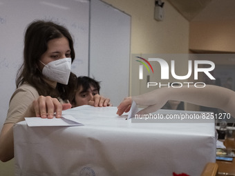 Students went to vote at Athens Law School during student elections in Athens, Greece on May 18, 2022. (