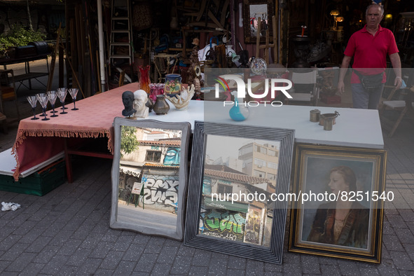 Two mirrors in a store near Monastiraki square in Athens, Greece on May 18, 2022. A committee of experts from the Health Ministry are examin...