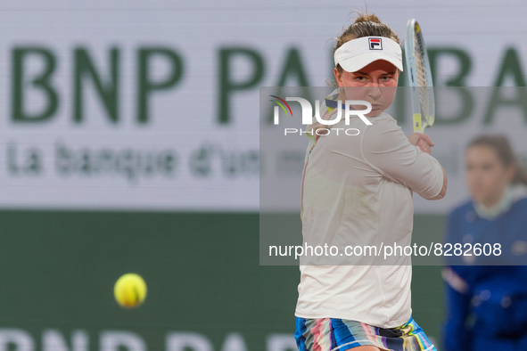 Barbora Krejcikova (CZE) during the day two of he Roland-Garros Open tennis tournament in Paris, France, on May 23, 2022. 
