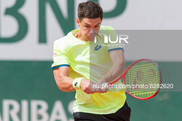 Kamil Majchrzak (POL) during the day two of he Roland-Garros Open tennis tournament in Paris, France, on May 23, 2022. 