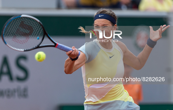 Victoria Azarenka (BLR) during the day two of he Roland-Garros Open tennis tournament in Paris, France, on May 23, 2022. 