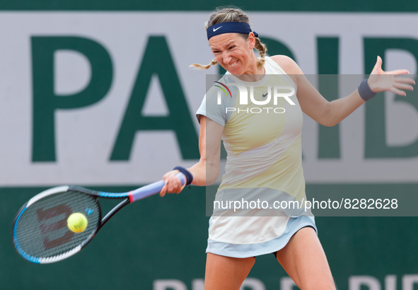 Victoria Azarenka (BLR) during the day two of he Roland-Garros Open tennis tournament in Paris, France, on May 23, 2022. 