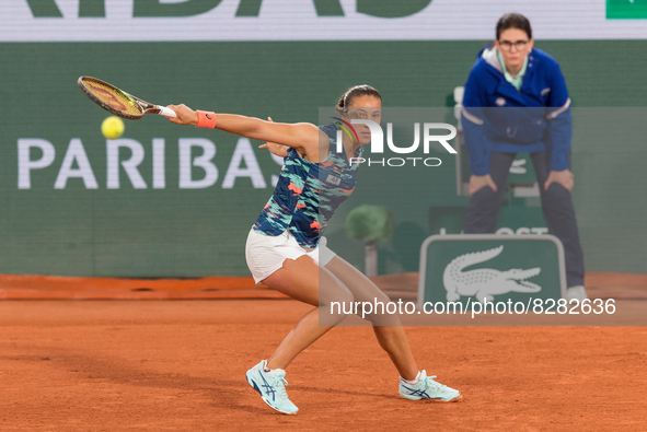 Diane Parry (FRA) during the day two of he Roland-Garros Open tennis tournament in Paris, France, on May 23, 2022. 