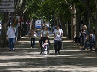 People are seen walking near Liberdade Avenue. Lisbon, May 23, 2022. The European Centre for Disease Prevention and Control (ECDC) has share...