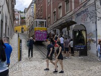 People are seen performing outdoor activities near the Restauradores monument. Lisbon, May 23, 2022. The European Centre for Disease Prevent...