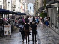 People are seen walking in Augusta street, in the downtown area. Lisbon, May 23, 2022. The European Centre for Disease Prevention and Contro...