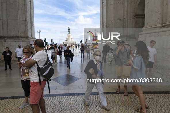 People are seen walking in Augusta street, in the downtown area. Lisbon, May 23, 2022. The European Centre for Disease Prevention and Contro...