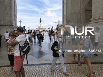 People are seen walking in Augusta street, in the downtown area. Lisbon, May 23, 2022. The European Centre for Disease Prevention and Contro...