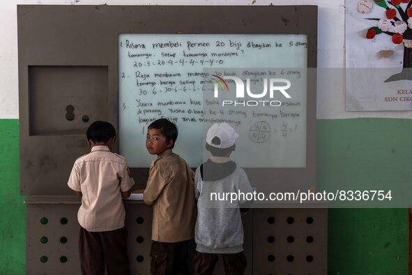 Students in a general class at a school in Tugu Utara Village, Regency Bogor, West Java province, Indonesia on 2 June, 2022. 