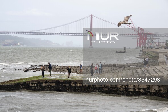 A group of people are seen performing outdoor activities near the Cais das Coluna area. Lisbon, June 03, 2022. Portugal has already passed t...