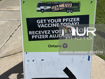 Mobile COVID-19 vaccination clinic in Richmond Hill, Ontario, Canada on June 04, 2022. (