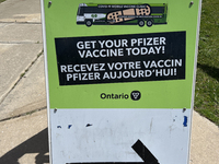 Mobile COVID-19 vaccination clinic in Richmond Hill, Ontario, Canada on June 04, 2022. (