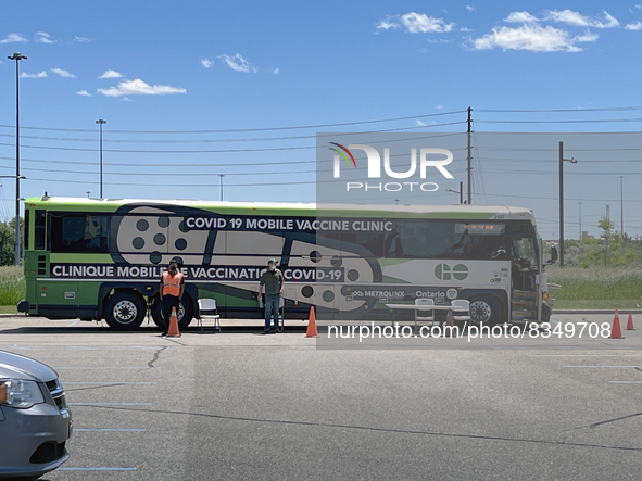 Mobile COVID-19 vaccination clinic in Richmond Hill, Ontario, Canada on June 04, 2022. 