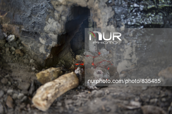 Oaks are burning about 15 days in the dome / Kampung Keluat, Kelantan / © Chris Jung
 