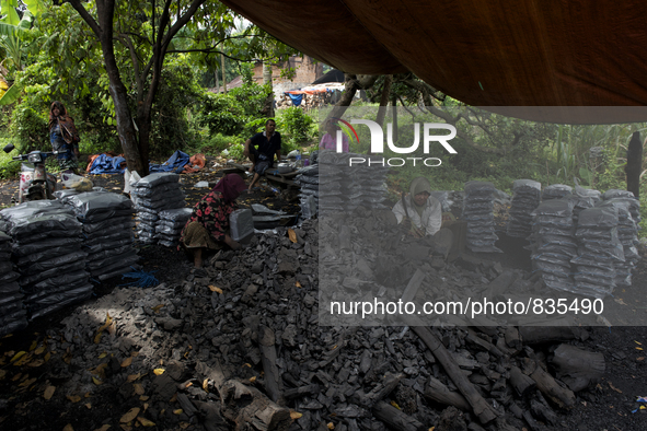 Workers are packing the Charcoals / Kampung Keluat, Kelantan / © Chris Jung
 