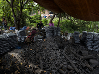 Workers are packing the Charcoals / Kampung Keluat, Kelantan / © Chris Jung
 (