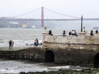 A group of people are seen performing outdoor activities near the Cais das Coluna area. Lisbon, June 03, 2022. According to data from the Ge...