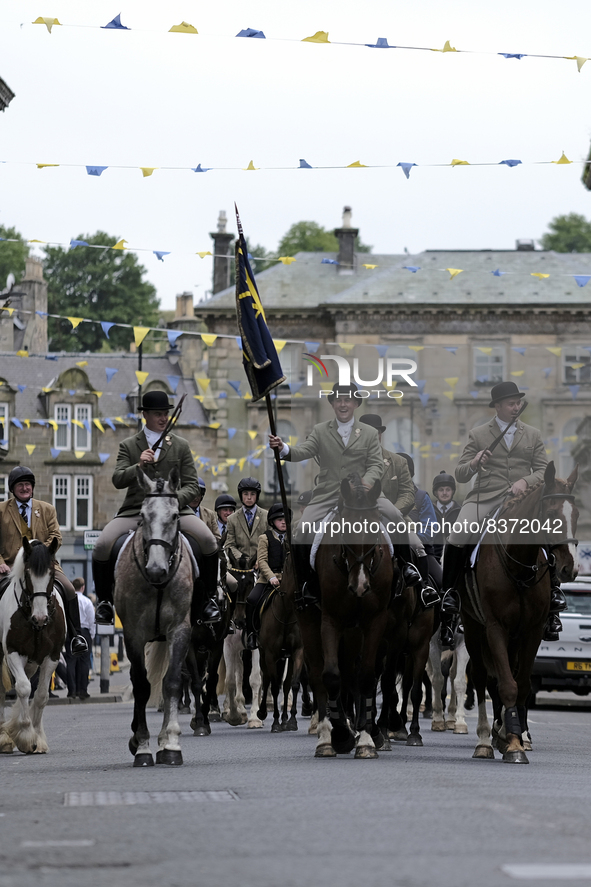 Hawick Cornet 2022, Greig Middlemass accompanied by Right Hand Man, Connor Brunton [2019 Cornet] and Left Hand Man, Gareth Renwick [2018 Cor...