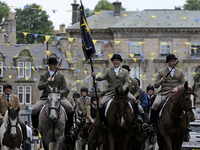 Hawick Cornet 2022, Greig Middlemass accompanied by Right Hand Man, Connor Brunton [2019 Cornet] and Left Hand Man, Gareth Renwick [2018 Cor...