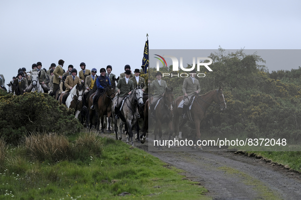 Hawick Cornet 2022, Greig Middlemass accompanied by Right Hand Man, Connor Brunton [2019 Cornet] and Left Hand Man, Gareth Renwick [2018 Cor...