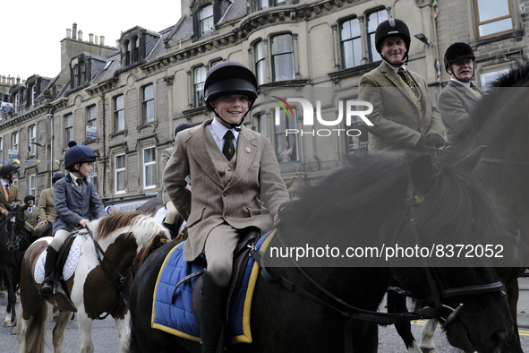 Mounted supporters follow the cornet in the Hugh street

The Hawick Common Riding is the first of the Border Common Ridings and celebrates b...