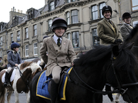 Mounted supporters follow the cornet in the Hugh street

The Hawick Common Riding is the first of the Border Common Ridings and celebrates b...