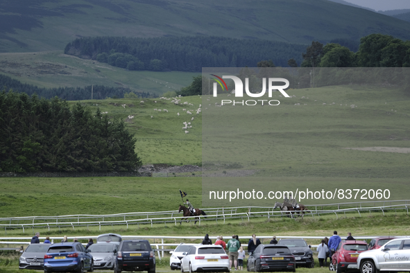 Hawick Cornet 2022, Greig Middlemass accompanied by Right Hand Man, Connor Brunton [2019 Cornet] and Left Hand Man, Gareth Renwick [2018 Cor...