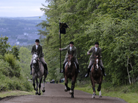 Hawick Cornet 2022, Greig Middlemass accompanied by Right Hand Man, Connor Brunton [2019 Cornet] and Left Hand Man, Gareth Renwick [2018 Cor...