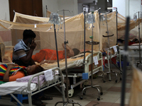 Dengue-infected patients are treated in a special ward of Mugda general hospital in Dhaka, Bangladesh on June 11, 2022. The number of dengue...