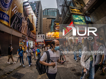 Hong Kong, China, 11 Jun 2022, People crowd the streets in Mongkok, despite a rise in the numbers of Covid contaminations. (