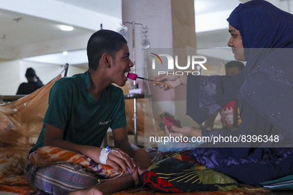 Dengue-infected patients treated in a special ward of Mugda general hospital in Dhaka, Bangladesh on June 13, 2022. 